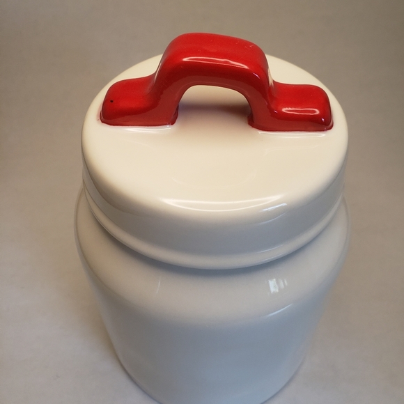 New!   RAE DUNN - CANDY HEARTS canister jar in Red print - Picture 3 of 7